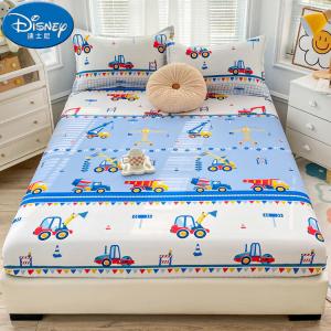Disney Простыня на резинке 180х200 см + 2 наволочки, хлопок, принт Little Construction Vehicle A