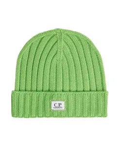 Шапка в рубчик с логотипом C.P. Company, зеленый
