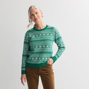 Уютный свитер для женщин Croft & Barrow, Green Joy Fairisle