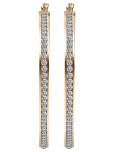 Adeliás Женские серьги - Серьги-кольца из нержавеющей стали с золотыми стразами