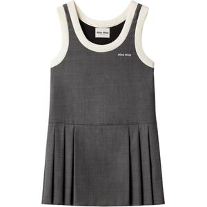 Мини-платье grisaille MIU MIU, серый