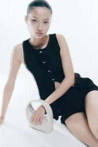 Майка с планкой на пуговицах H&M, черный