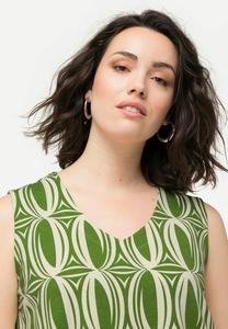 Топ GEOMETRIC V-NECK TANK Ulla Popken, темно-зеленый