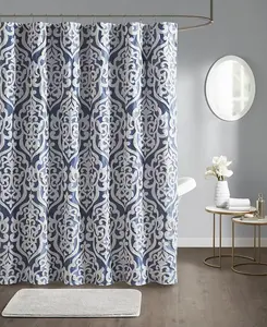 Жаккардовая занавеска для душа Odette, 72 x 72 дюйма Madison Park, navy