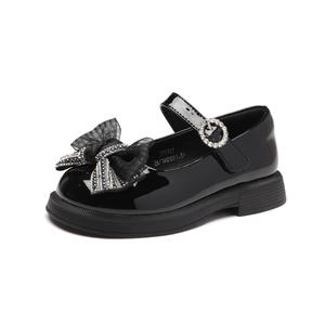 Низкие детские кожаные туфли для детей Satchi, черный