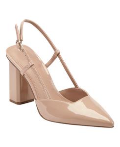 Женские туфли-лодочки Dian на высоком блочном каблуке с открытой пяткой Marc Fisher, Light Natural Patent