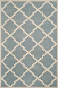 SAFAVIEH Chatham коллекция ковер 267 x 366 см - Blue & Ivory, ручной работы решетка шерсть, идеально для помещений с высокой проходимостью в гостиной, спальне (CHT735B)