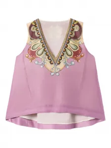 Топ с V-образным вырезом и принтом La DoubleJ, розовый