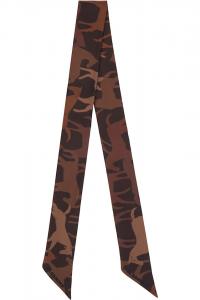 Шелковый шарф с принтом Jil Sander, коричневый