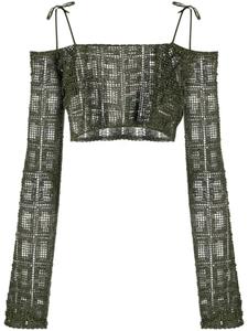 Gcds укороченный топ в технике макраме, зеленый