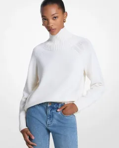 Женский шерстяной свитер с высоким воротником Michael Michael Kors, белый