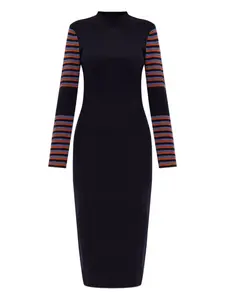Полосатое миди-платье Ps Paul Smith, черный