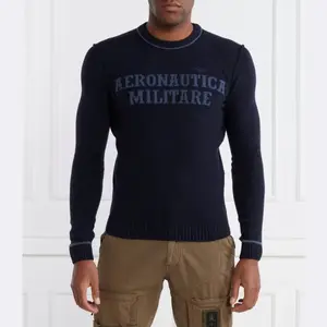 Шерстяной свитер обычного кроя Aeronautica Militare, синий