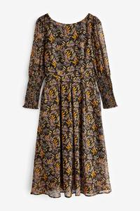 Черное шифоновое платье макси с рюшами на манжетах Jolie Moi, черный