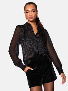 Lipsy Рубашка 'Burnout' в черном цвете