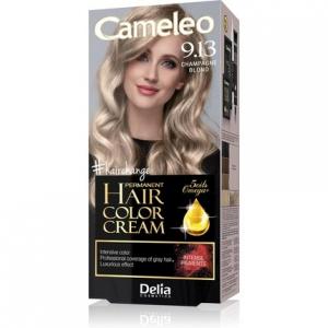 Перманентная краска для волос Cameleo Крем-краска для волос Шампанское Блондинка Интенсивный цвет и защита 5 масел + кислоты Омега плюс Профессиональная роскошная краска для волос Полный набор 9.13 Delia Cosmetics