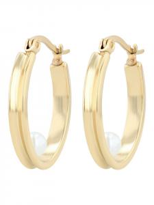 Adeliás Женские серьги из нержавеющей стали с жемчугом в золотом исполнении