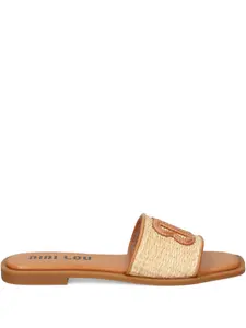 Сандалии с вышитым логотипом Bibi Lou, коричневый