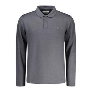 Черная хлопковая мужская рубашка поло Guess Shoes