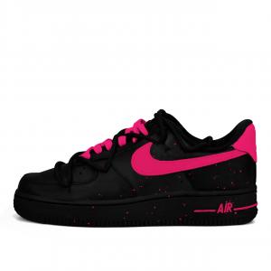 Nike Кроссовки Air Force 1 Black Pink Rose Abrasion Resistant Low top Skateboard Women's