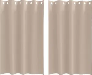 Плотные шторы с кольцами, 2 шт., серо-коричневые, 175 x 140 см vidaXL