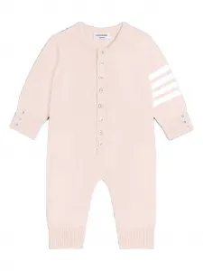 Комбинезон на пуговицах с полосками 4-Bar Thom Browne Kids, розовый