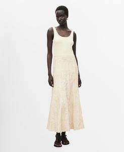 Женское платье с цветочной вышивкой MANGO, Ecru