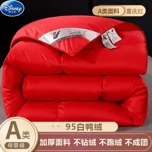 Disney Пуховое одеяло 220х240 см, 95% белый утиный пух, вес 3 кг, цвет Festive Red, без выпадения пуха