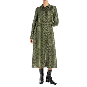 Платье Replay W9176.000.75066 long sleeve midi, зеленый