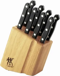 Набор столовых ножей Zwilling Twin Gourmet с блоком, 9 предметов, черный