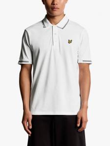 Хлопковая поло с коротким рукавом и воротником Birdseye Lyle & Scott, White/Jet Black