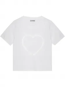Футболка с аппликацией GANNI, белый