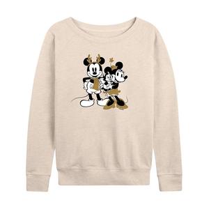 Женский блестящий легкий свитшот из френч-терри Disney's Mickey and Minnie Mouse, бежевый