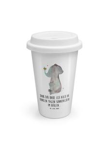 Mr. & Mrs. Panda Термокружка с изображением слона и пчелы и надписью белого цвета