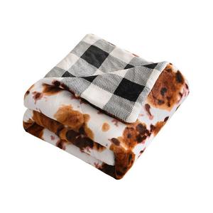 Стеганое двустороннее супермягкое бархатное одеяло Dream Theory, цвет Cowhide Buffalo Check