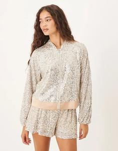 Куртка-бомбер Never Fully Dressed в серебристом цвете