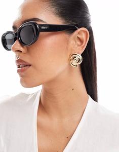 Овальные солнцезащитные очки Aire Epsilon полностью черного цвета