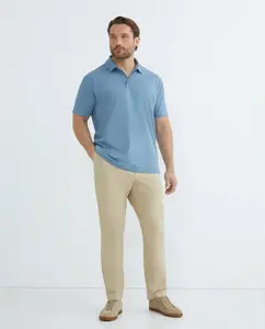 Мужская футболка поло с коротким рукавом больших размеров гладкая вязка Comfortech Dustin, синий