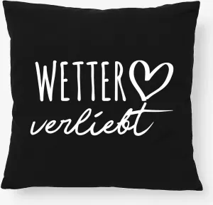 Подушка Huuraa Weather Ruhr in Love Gift 40x40 см с наполнителем из черного хлопка Weather Ruhr Decor Hellweg Druckerei