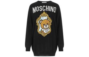 Женское черное платье с длинными рукавами MOSCHINO