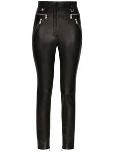 Dolce & Gabbana брюки из искусственной кожи с молниями, черный