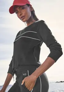 Толстовка H.I.S, с кантом на груди, костюм для отдыха, цвет морской волны