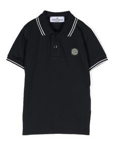 Stone Island Junior рубашка поло с нашивкой Compass, синий