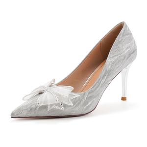 Женские туфли на высоком каблуке, серебристые HUANAI, Silver