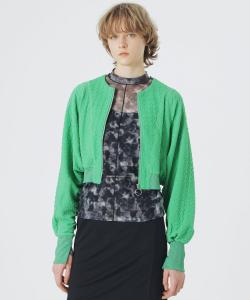 Жаккардовый кардиган, сшитый по индивидуальным меркам Loveless, цвет Light Green