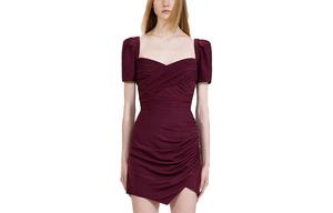 Self Portrait SS22 Футболка с коротким рукавом Женская Темно-бордовая