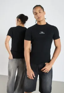 Футболка унисекс с вафельным рисунком, облегающая фигуру, базовая футболка Yourturn, True Black