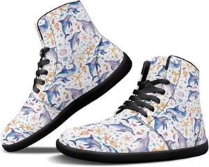 Мужские Босоножки Binienty с Широким Носком, Женские Минималистичные Ботинки на Щиколотке из ПУ-Кожи для Пляжа, Путешествий и Отпуска на Гавайях, Dolphin Starfish Shell