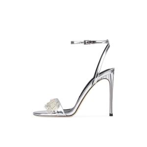 Сандалии женские с одним ремешком, серебристые CHUYANG, Open Toe Silver Sandal