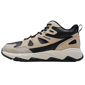 QIAODAN Высокие повседневные кроссовки с защитой от скольжения, мужские, черно-коричневые